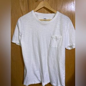 Zara | Linen Slim Fit Pocket T-Shirt | Size L